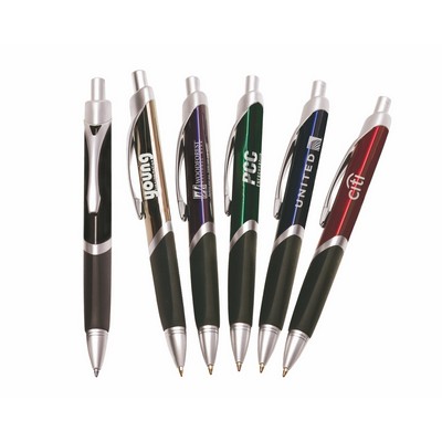 Intriad™ Triangular Retractable Ballpoint Pen w/Rubber Grip