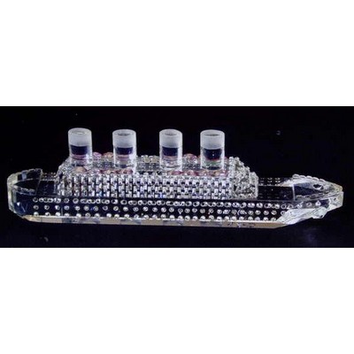 Optic Crystal Titanic Boat Figurine