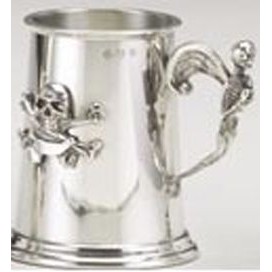 Pewter Skull Tankard Mug