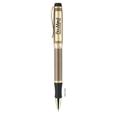 Gold Heavyweight Brass Construction Ballpoint Pen