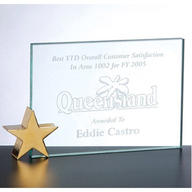 Achievement Award W/ Brass Star Holder (6x8)