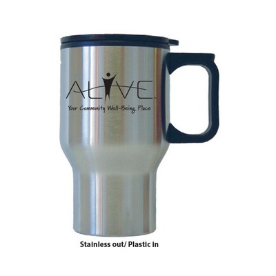 15 Oz. Stainless Travel Mug w/Handle