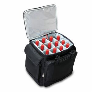 Bodega Insulated 12-Bottle Wine Tote Cooler w/Removable Dividers & Wheeled Trolley