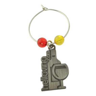 Imported Die Struck Wine Charm