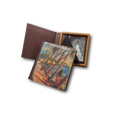 Padded Genuine Leather Custom 50 Photo "Chest" Album (4 Color/ 1 Side)