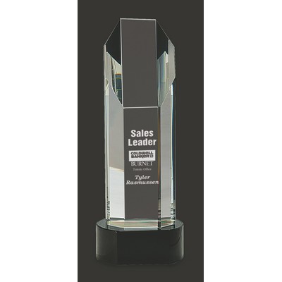 Standing Tall Crystal Octagon Tower Award M - 10 3/4'' H