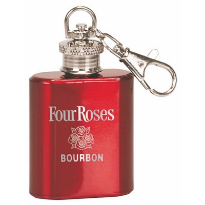 1 Oz. Gloss Red Flask Key Chain