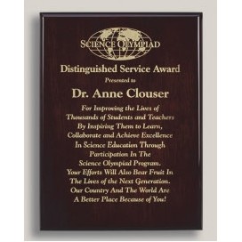 Piano Finish Rosewood Plaque (7" x 9")