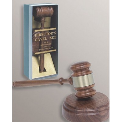 10" Gavel w/Brass Band