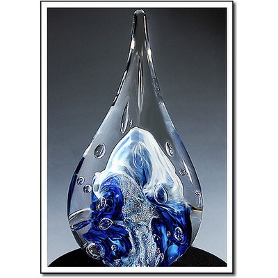 Silver Falls Art Glass Sculpture w/o Marble Base (3"x6.5")