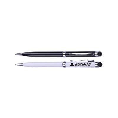 Slim Metal Ballpoint Pen w/ Stylus