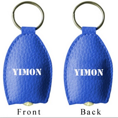 PU Leather Key Chain W/ LED Light