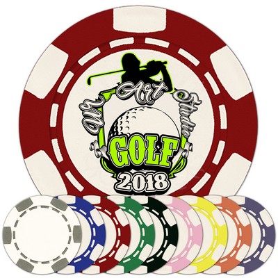 6 Stripe Custom Poker Chip Ball Marker with 6 Stripes - Full Color Direct Print