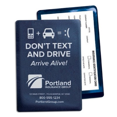 Vinyl "Don't Text & Drive" Insurance ID Card Holder (4"x 5.625")