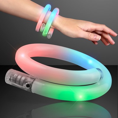 Tube Bracelets w/ Flashing Rainbow LEDs - BLANK