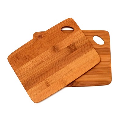 Set of 2 Bamboo Thin Cutting Board w/ Oval Hole in Corner