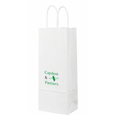 White Kraft Paper Shopping Bags 2C1S (5.9"x3.15"x13")