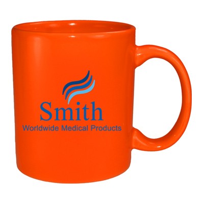 11 Oz. California Orange Vitrified Coffee Mug