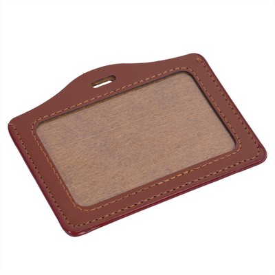 Faux Leather Premium Badge Holder (Horizontal)