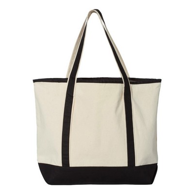 Q-Tees® Large Canvas Deluxe Tote Bag (Blank)