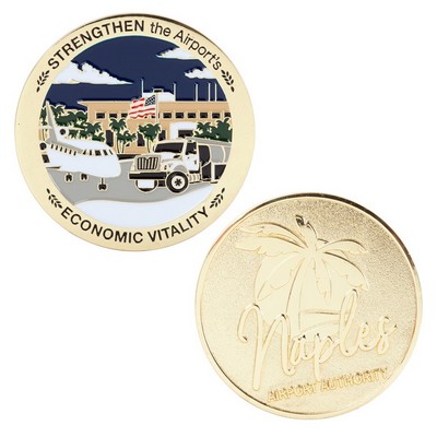 2" Zinc Challenge Coin (4 Colors on 1 Side)