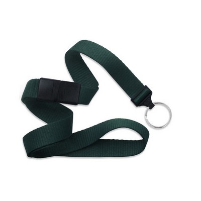 5/8" Blank Breakaway Lanyard w/Split Ring (Forest Green)