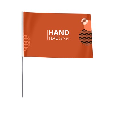 Hand Flag w/Single Side Package (36"x 24")