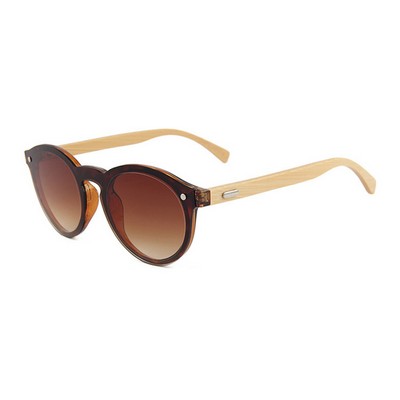 Bamboo Sunglasses - Gradient Brown Lenses - Tortoise Frames