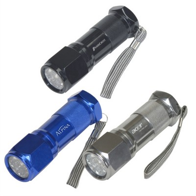 Ultra 9 LED Aluminum Flashlight w/Strap