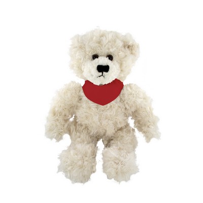 soft plush Cream Brandon Bear with bandana