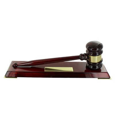 Deluxe Rosewood Piano Finish Gavel on Base