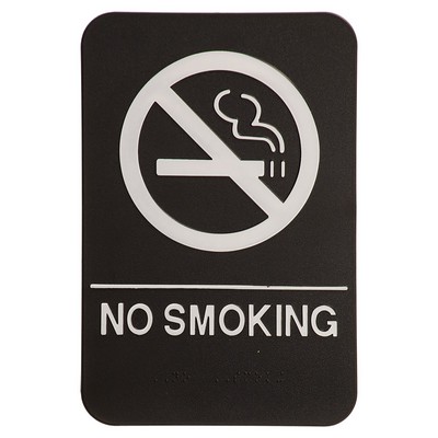 Kota Pro 6" x 9" Black/White No Smoking ADA Sign