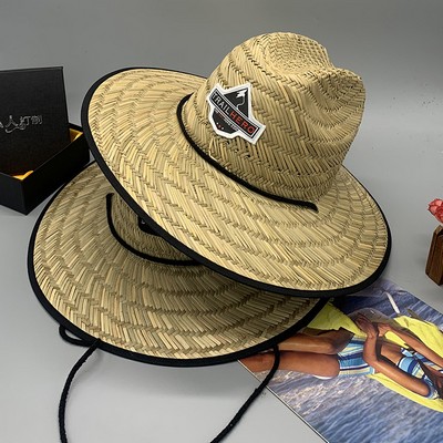 Child's Straw Hat Woven Lifeguard-Style Hat