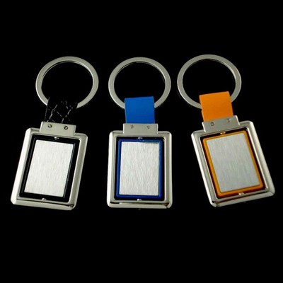 2 Tone Rectangular Spinner Keychain