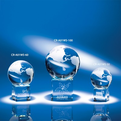 Global Rainbow Cube Crystal Award 2" Globe