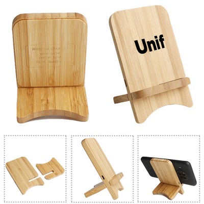 Foldable Bamboo Wireless Charger Stand