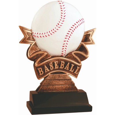 7" Baseball Ribbon Resin