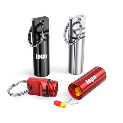 Mini Aluminum Alloy Pill Bottle Keychain