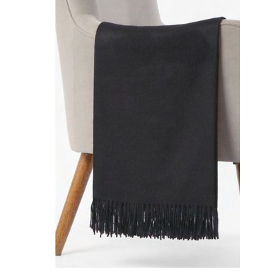 Black Peruvian Alpaca Blend Oversized Throw Blanket