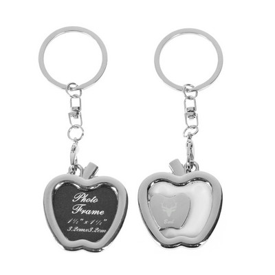 Apple Shaped Mini Metal Photo Frame Key Chain