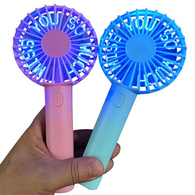 Handheld LED Flashing Cooling Fan with Phone Stand