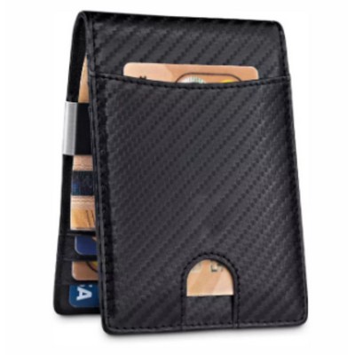 Mens PU Leather Money Clip Wallet