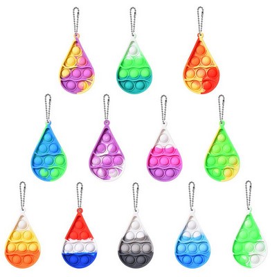 Water drop Push Pop Bubble Square Shape Keychain