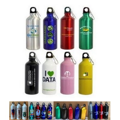 22 Oz. Aluminum Sports Water Bottle w/ Carabiner