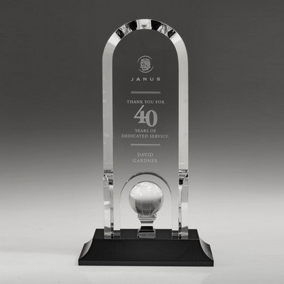 9" Crystal Award - Optima - Globe