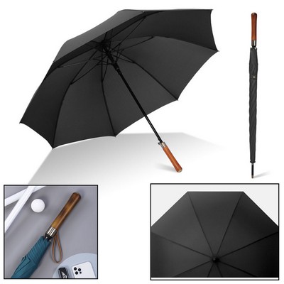 Quality Premium Auto Open Golf Umbrella With Wooden Handle-54" Arc