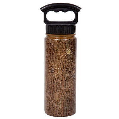 18oz Tree Bark Print Bottle with 3-Finger Grip Cap