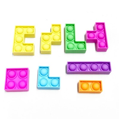 Block Shape Spliced Multi-Color Push Pop 8pcs