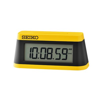 Seiko QHL091Y Digital Alarm Clock - Black & Yellow