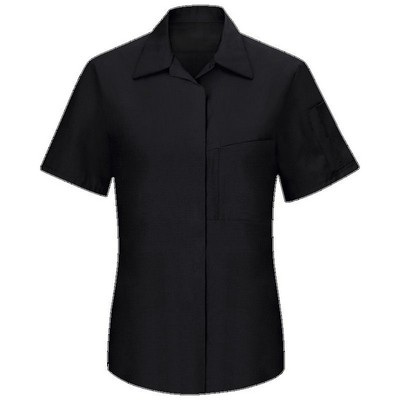 Red Kap® Women's Short Sleeve Performance Plus Shop Shirt w/OilBlok Technology - Black/Charcoal Gray